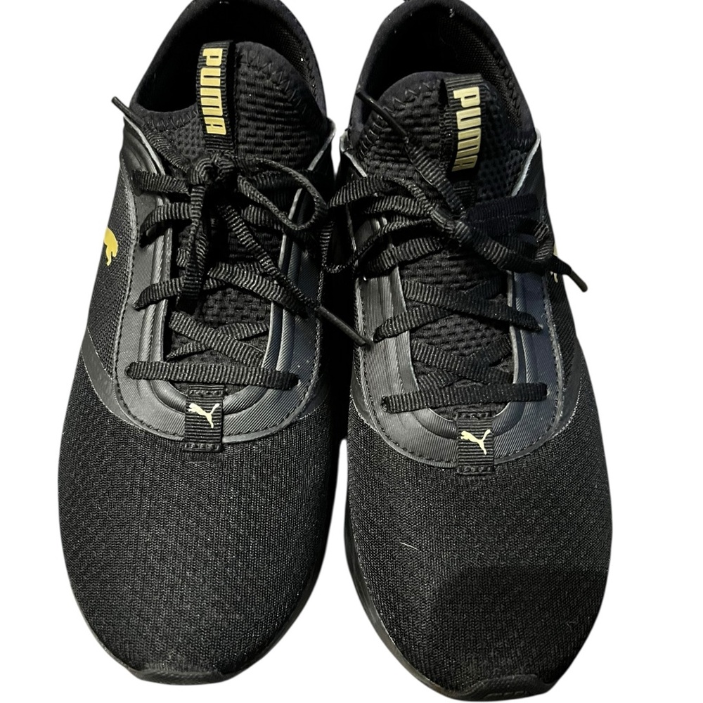 Puma Black and Gold Athletic Shoes